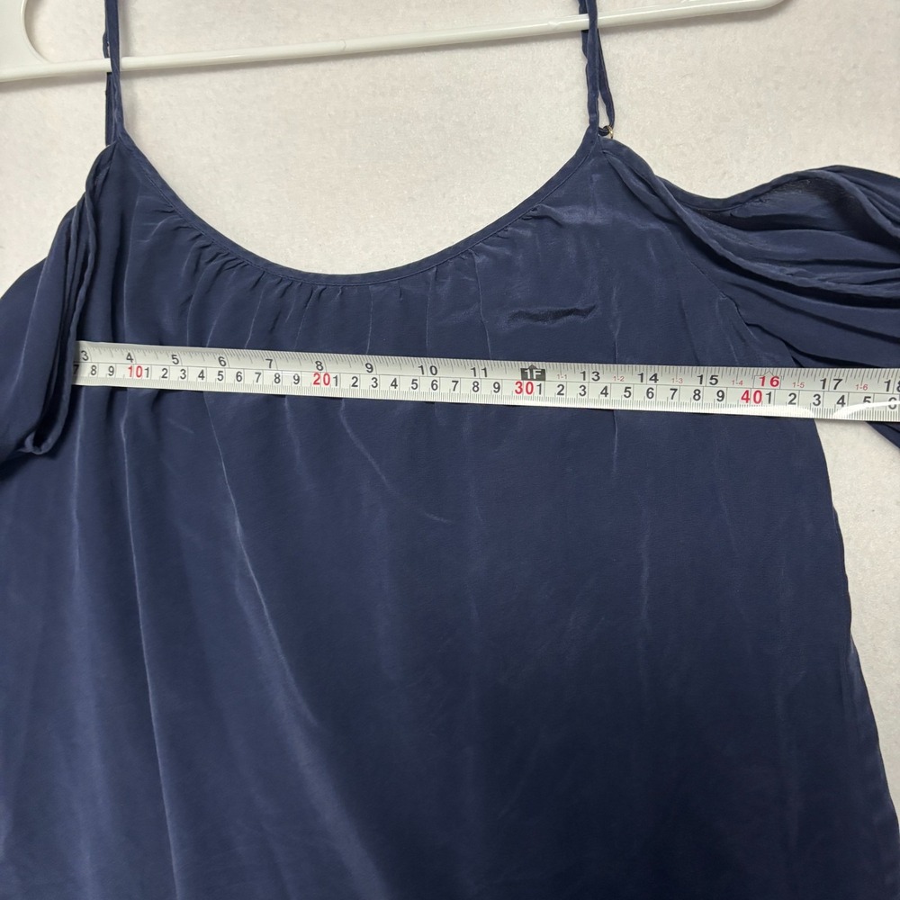 Lilly Pulitzer Navy Cold Shoulder Silk Long Sleeve Blouse Top XS - Picture 6 of 8